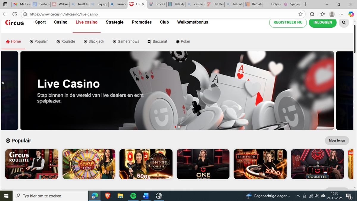 Circus.nl - snel uitbetalende casino site met snelle uitbetaling en direct uitbetalen voor Nederlandse spelers